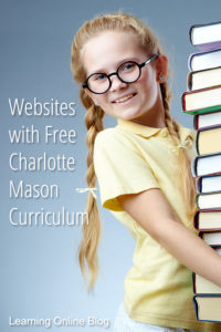 Girl holding stack of books - Websites with Free Charlotte Mason Curriculum